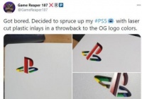 PS5玩家定制主机Logo的经典配色和发光面板，从主机开始。