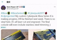 玩家以赛博朋克2077为主题制作了XSX激光雕刻，外观酷炫。