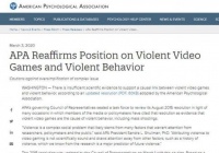 美国权威心理学家：暴力游戏与暴力行为并无关联