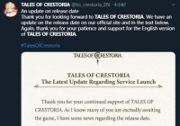 传说手游《Tales Of Crestoria》5月公测 次月正式发布